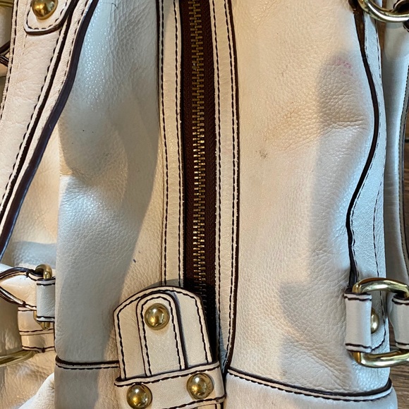 BANANA REPUBLIC Cream Leather Large Satchel Bag - Picture 6 of 8